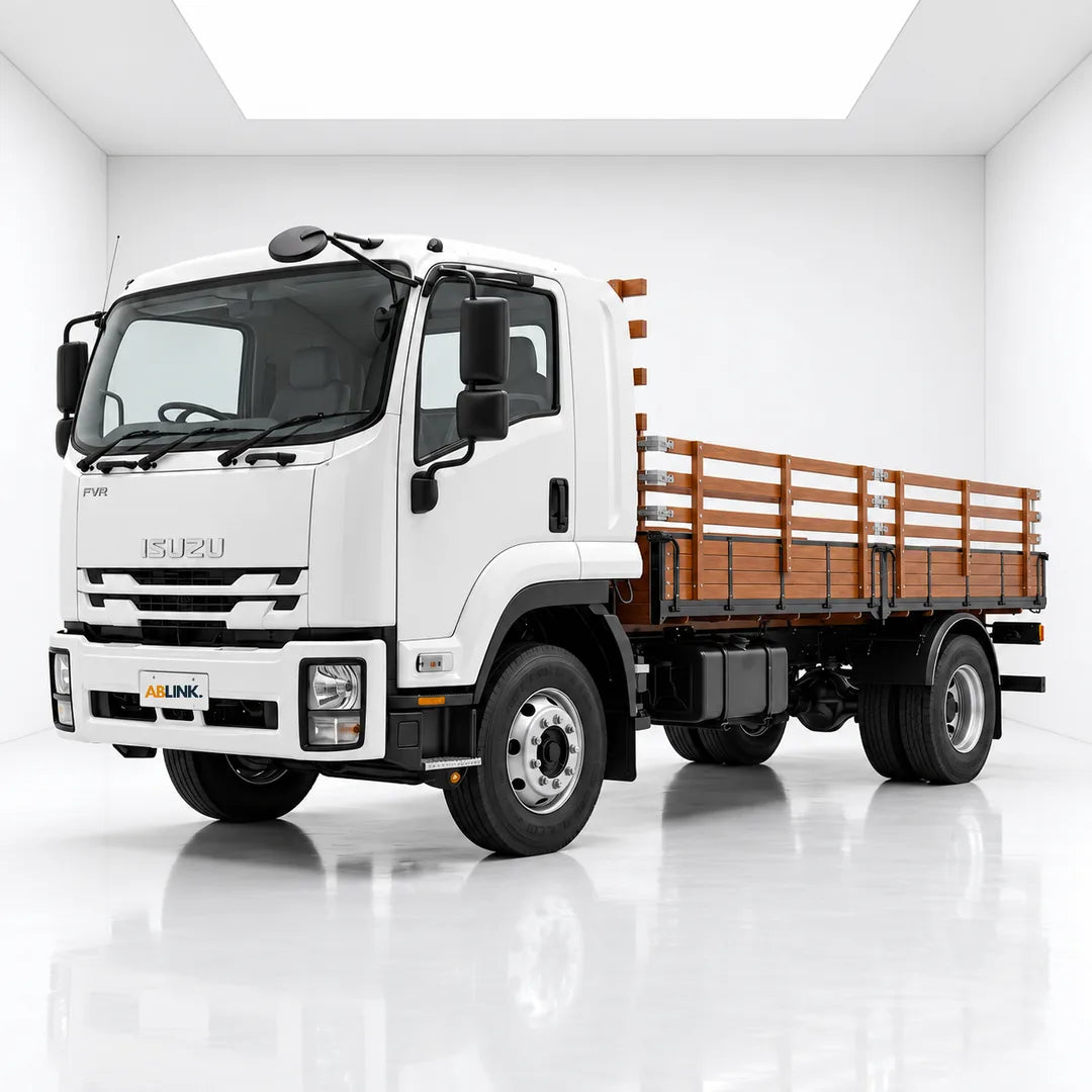 Lorry leasing Singapore: Isuzu FVR90 open-deck lorry with ABLINK plate